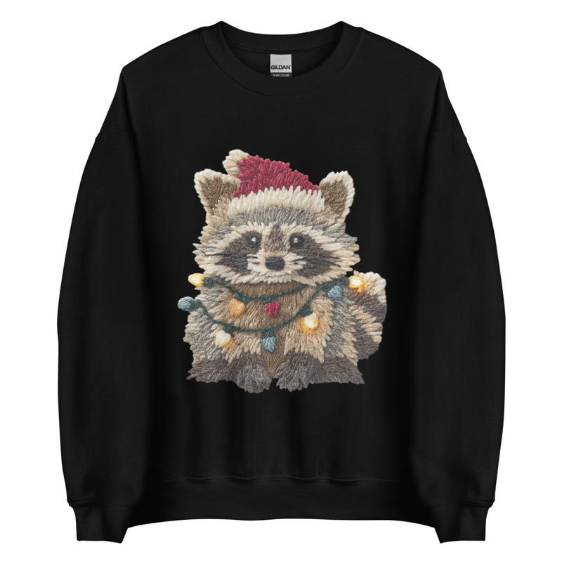 Christmas Trash Panda ~ Unisex Crewneck Sweatshirts Printed in the USA
