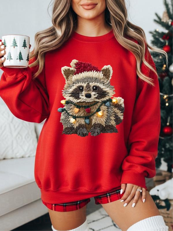 Christmas Trash Panda ~ Unisex Crewneck Sweatshirts Printed in the USA