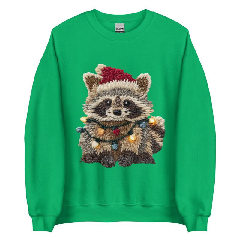 Christmas Trash Panda ~ Unisex Crewneck Sweatshirts Printed in the USA