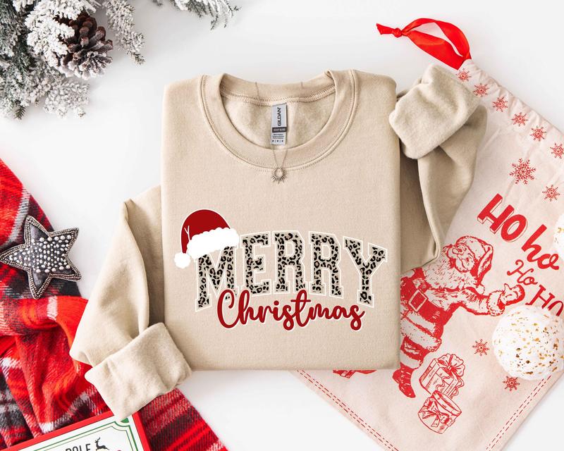 Merry Christmas Sweatshirt, Buffalo Plaid Sweater, Christmas Family crewneck, Xmas Gift Idea, Woman Xmas Shirt, Cute Winter Holiday Sweater