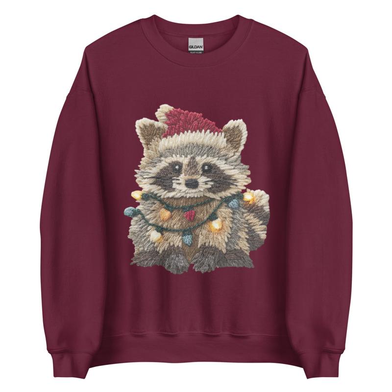 Christmas Trash Panda ~ Unisex Crewneck Sweatshirts Printed in the USA
