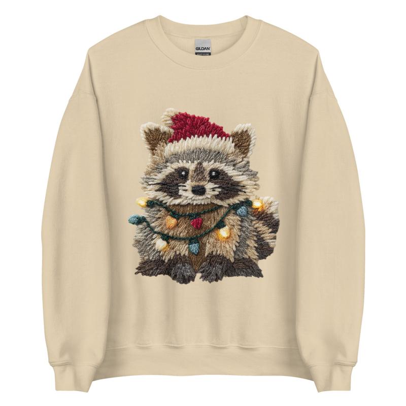 Christmas Trash Panda ~ Unisex Crewneck Sweatshirts Printed in the USA
