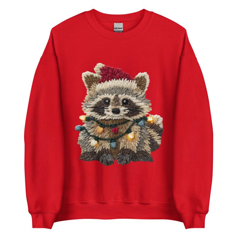 Christmas Trash Panda ~ Unisex Crewneck Sweatshirts Printed in the USA