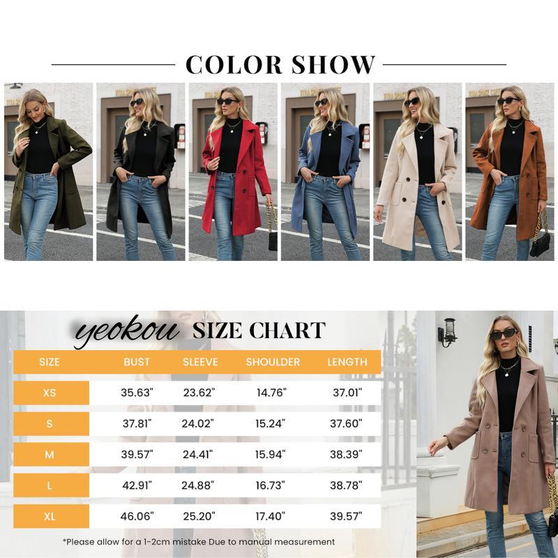 🔥Women's Winter Wool Blend Camel Hair Mid-Length Coat with Notched Double-Breasted Lapel Jacket