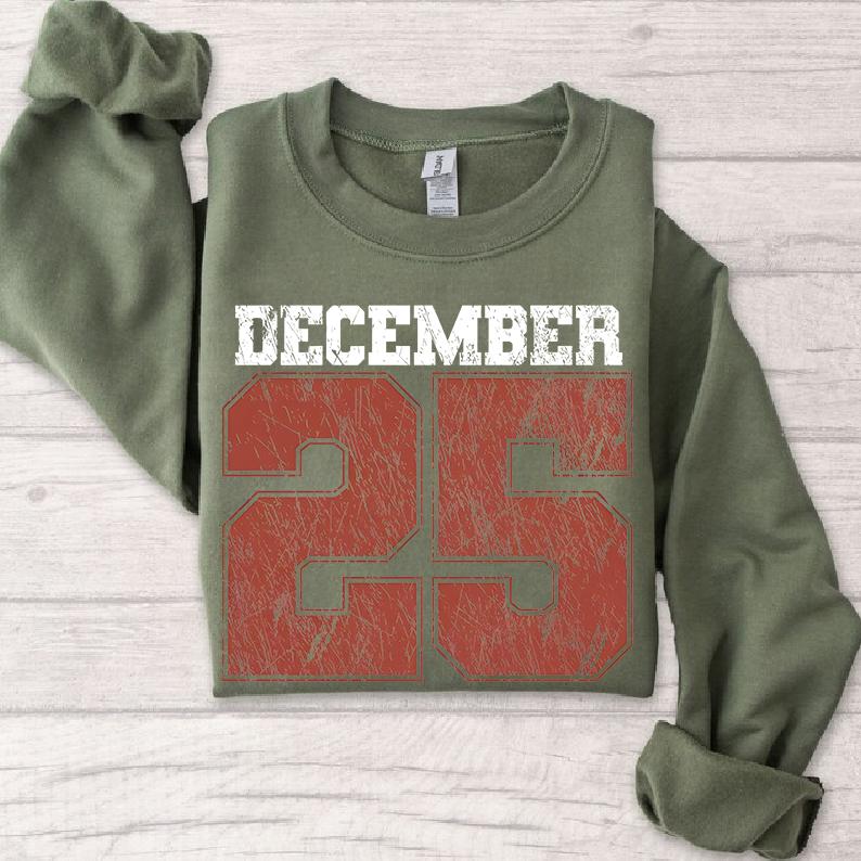 🔥Retro Christmas Sweatshirt, December 25 Shirt, Holiday Clothing, Womens Christmas Shirts, Christmas Crewneck, Christmas Gift, Winter Sweater