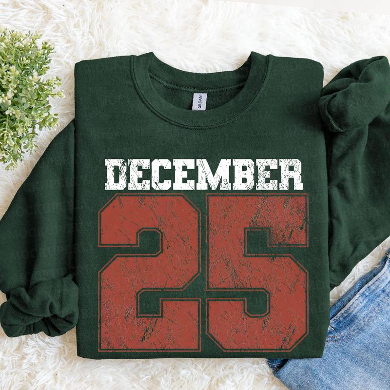 🔥Retro Christmas Sweatshirt, December 25 Shirt, Holiday Clothing, Womens Christmas Shirts, Christmas Crewneck, Christmas Gift, Winter Sweater
