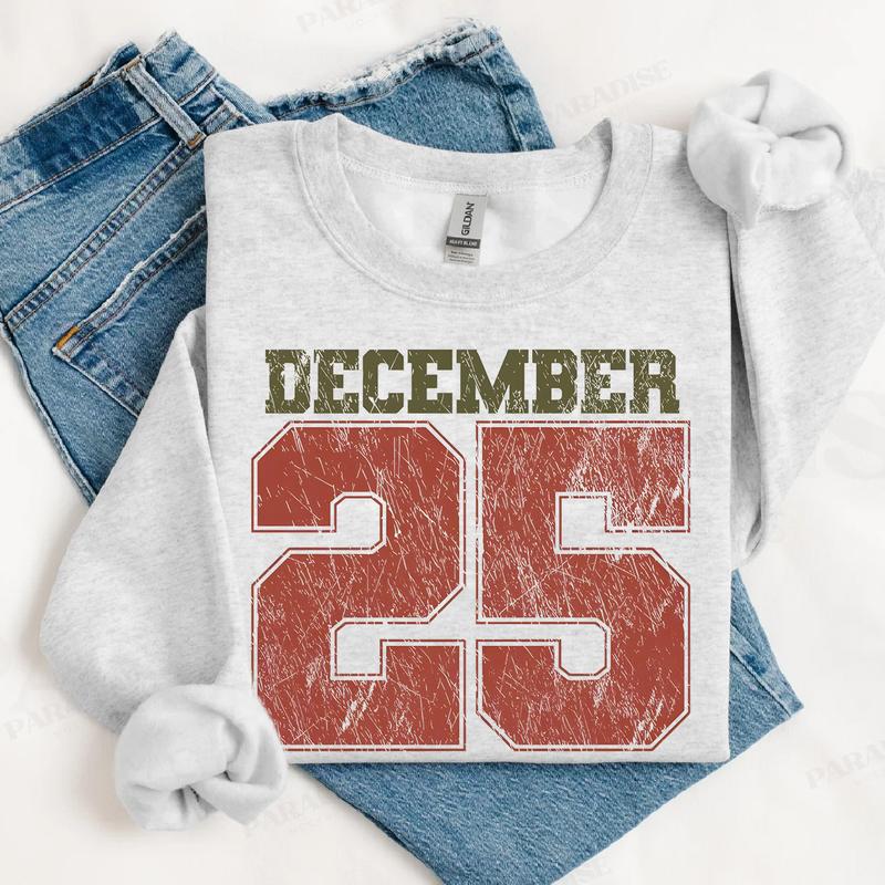 🔥Retro Christmas Sweatshirt, December 25 Shirt, Holiday Clothing, Womens Christmas Shirts, Christmas Crewneck, Christmas Gift, Winter Sweater