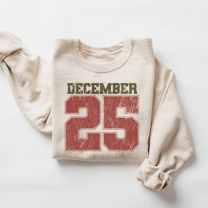 🔥Retro Christmas Sweatshirt, December 25 Shirt, Holiday Clothing, Womens Christmas Shirts, Christmas Crewneck, Christmas Gift, Winter Sweater