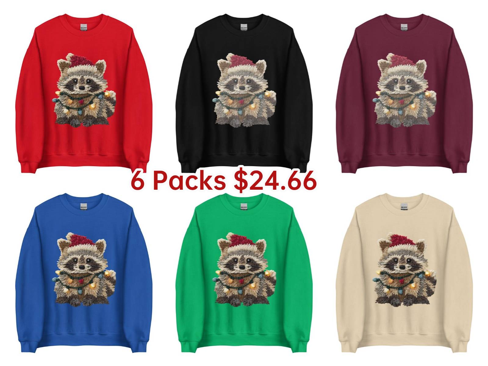 Christmas Trash Panda ~ Unisex Crewneck Sweatshirts Printed in the USA