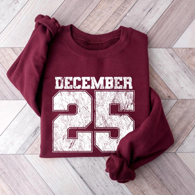 🔥Retro Christmas Sweatshirt, December 25 Shirt, Holiday Clothing, Womens Christmas Shirts, Christmas Crewneck, Christmas Gift, Winter Sweater