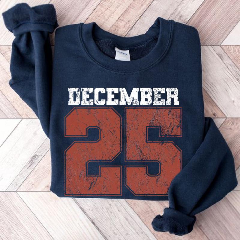 🔥Retro Christmas Sweatshirt, December 25 Shirt, Holiday Clothing, Womens Christmas Shirts, Christmas Crewneck, Christmas Gift, Winter Sweater