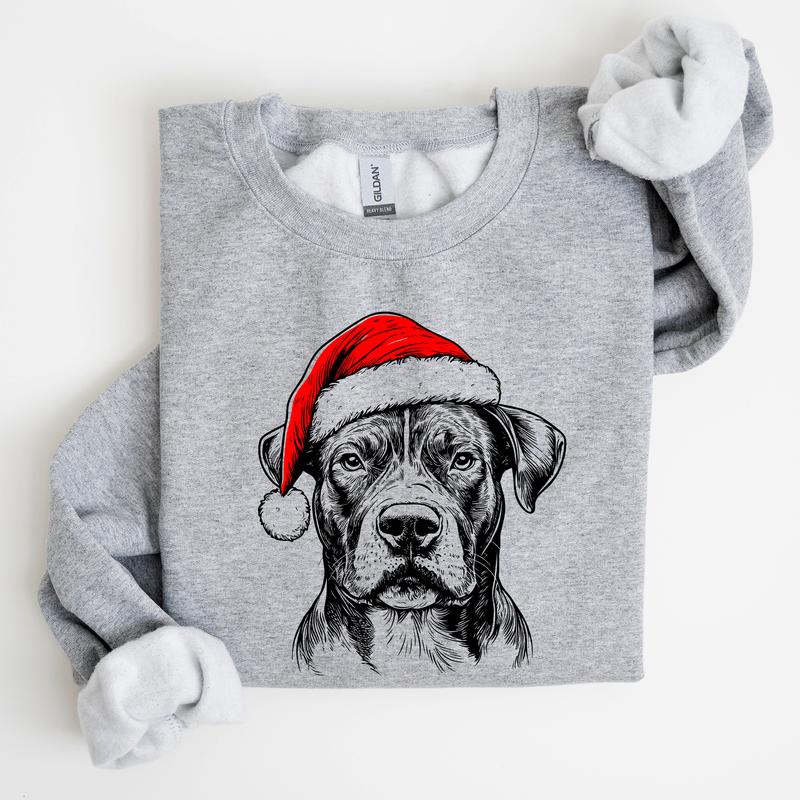 🎄Santa Paws Christmas Dog Sweatshirt – 50 Dog Breeds in Festive Santa Hat | Unisex Holiday Pullover🐶✨
