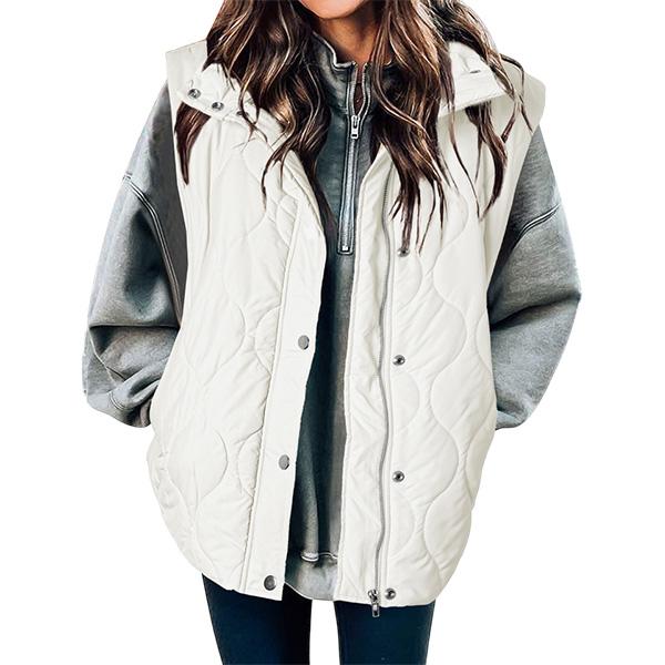 EVALESS Women's Casual Puffer Vest Oversize Lightweight Quilted Jacket Button Zip Up Stand Collar Sleeveless Jacket Coat Outerwear 2025 Fashion Womenswear Fall Winter Outfits