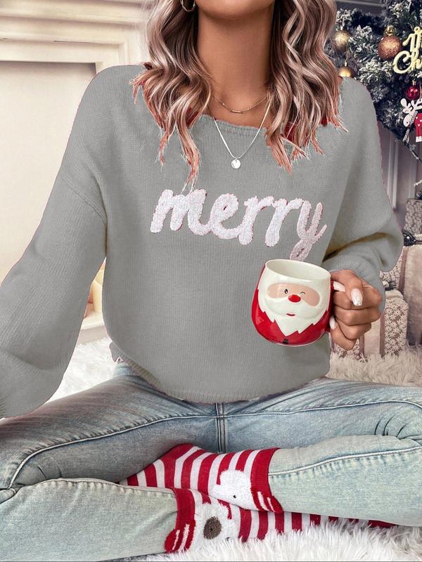 🎄Womens Red Pullover Sweater, Christmas Fall/Winter 2025 Outfit, Round Neck Casual Cute Pullover Sweater For Women, Suitable For Daily Outings, Parties, Ladies Christmas Autumn-Winter Clothes🎅