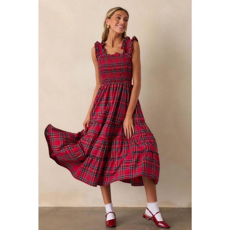 🎄 Christmas Sleeveless Plaid Dress – Vintage Style for Parties, Beach, and Streetwear!