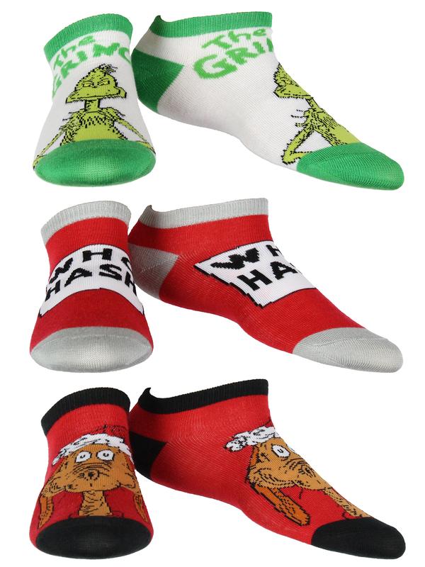 Free Shipping! 🎄The Grinch 12 Days Of Christmas Socks Advent Calendar 12 Day Punch Out Window Adult Ankle No Show Gift Box Set