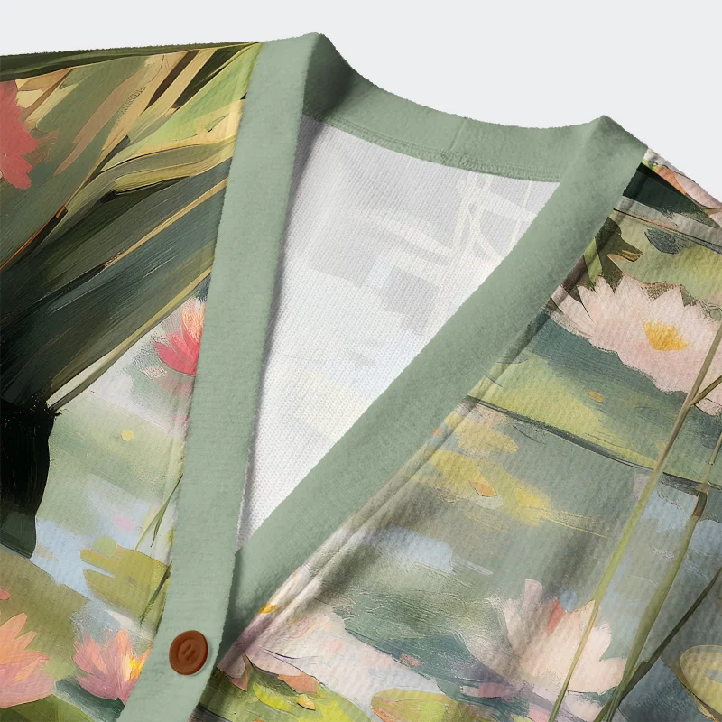 🐱🌸Cats In The Lotus Pond Ugly Cardigan Sweater