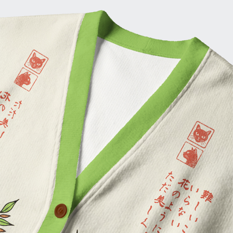 🐱The Flower-Crowned Cat Cardigan Sweater