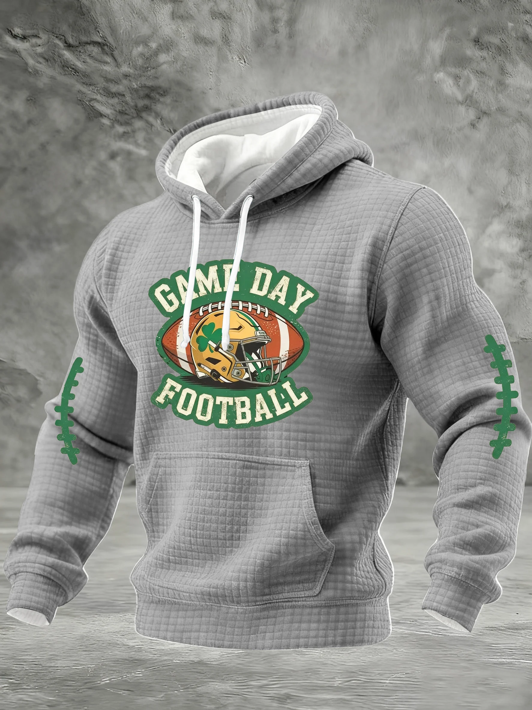 Men's Casual Football Print Sweatshirt