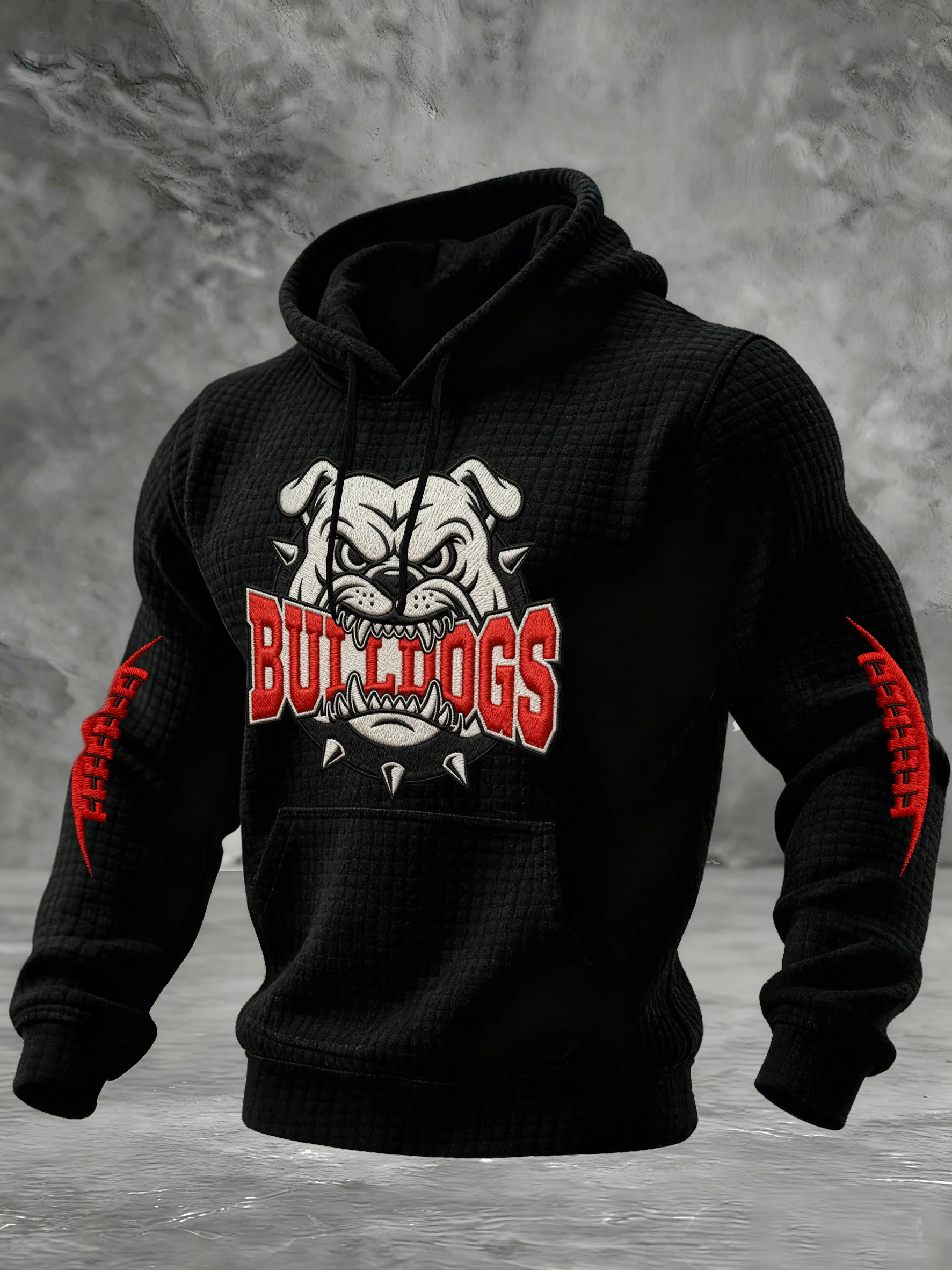 Men's Winter Rugby Team Print Hooded Jacket