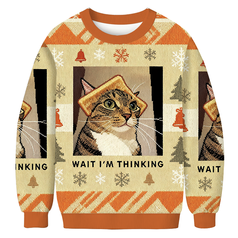 Wait Im Thinking Meme Christmas Ugly Sweatshirt