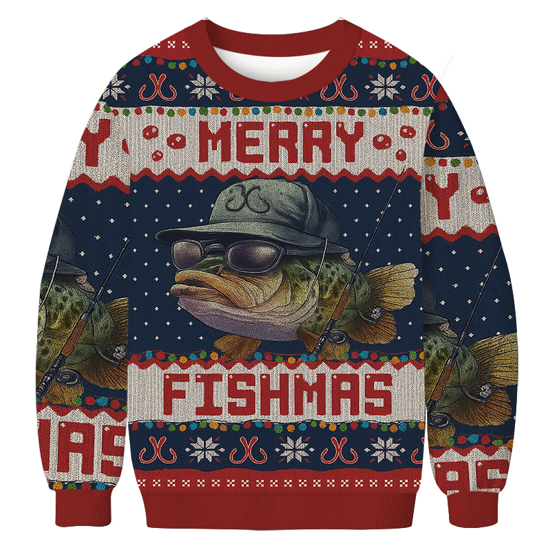 Merry Fishmas Christmas Ugly Sweatshirt