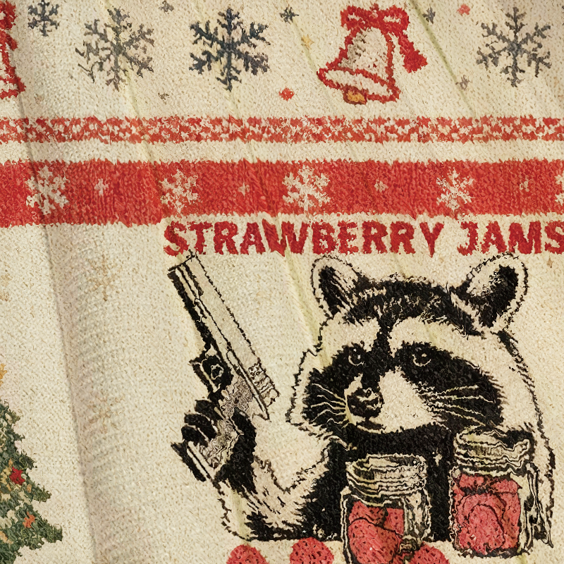 Strawberry Jams Glock Funny Raccoon Christmas Ugly Sweatshirt