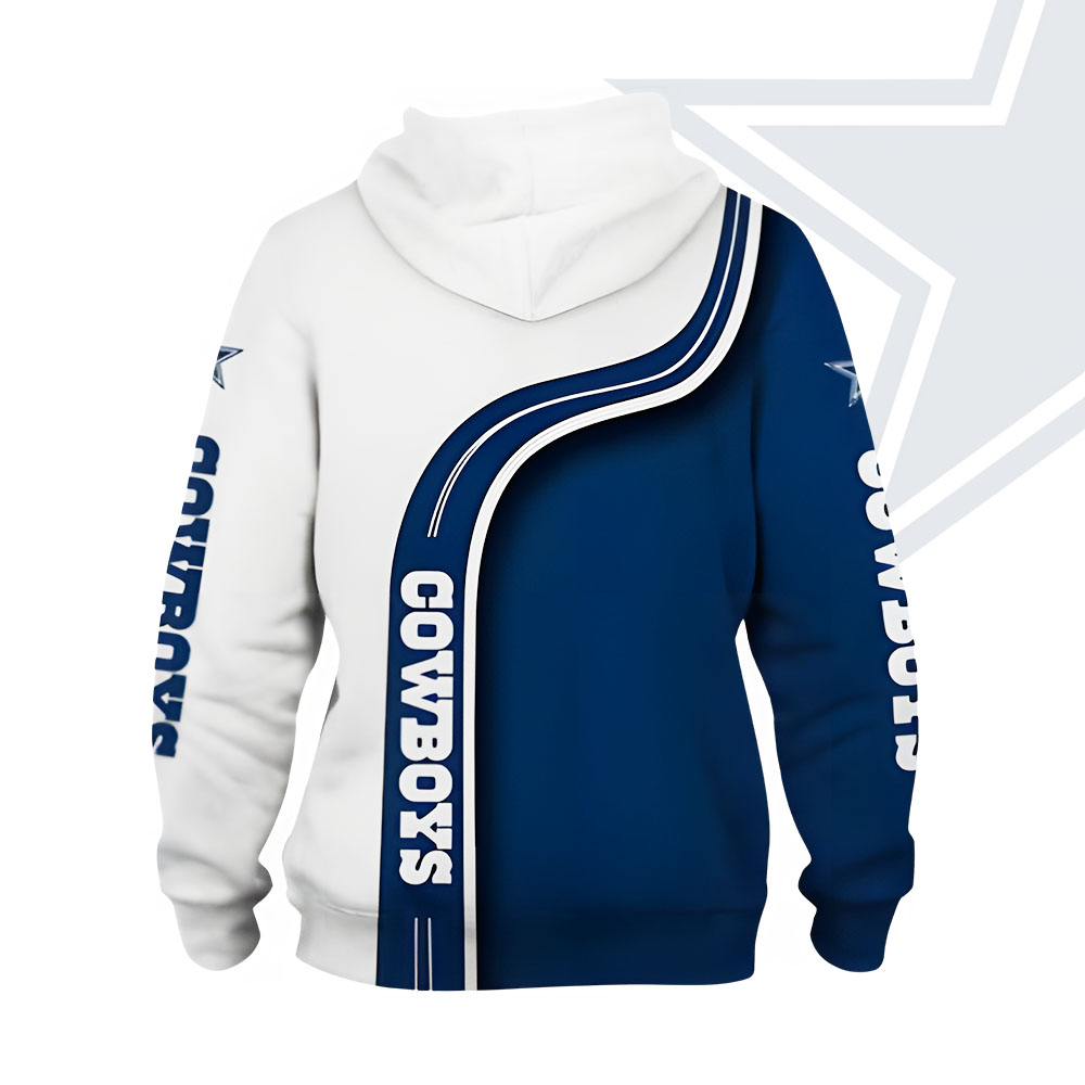 Unisex Dallas Cowboys Printed Hoodie – Bold Zip Up Sweatshirt For Fan