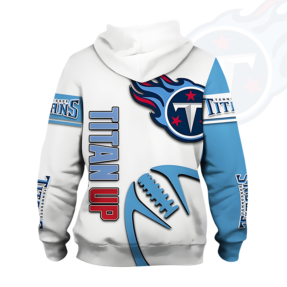 Unisex Tennessee Titans Printed Hoodie – Bold Zip Up Sweatshirt For Fan