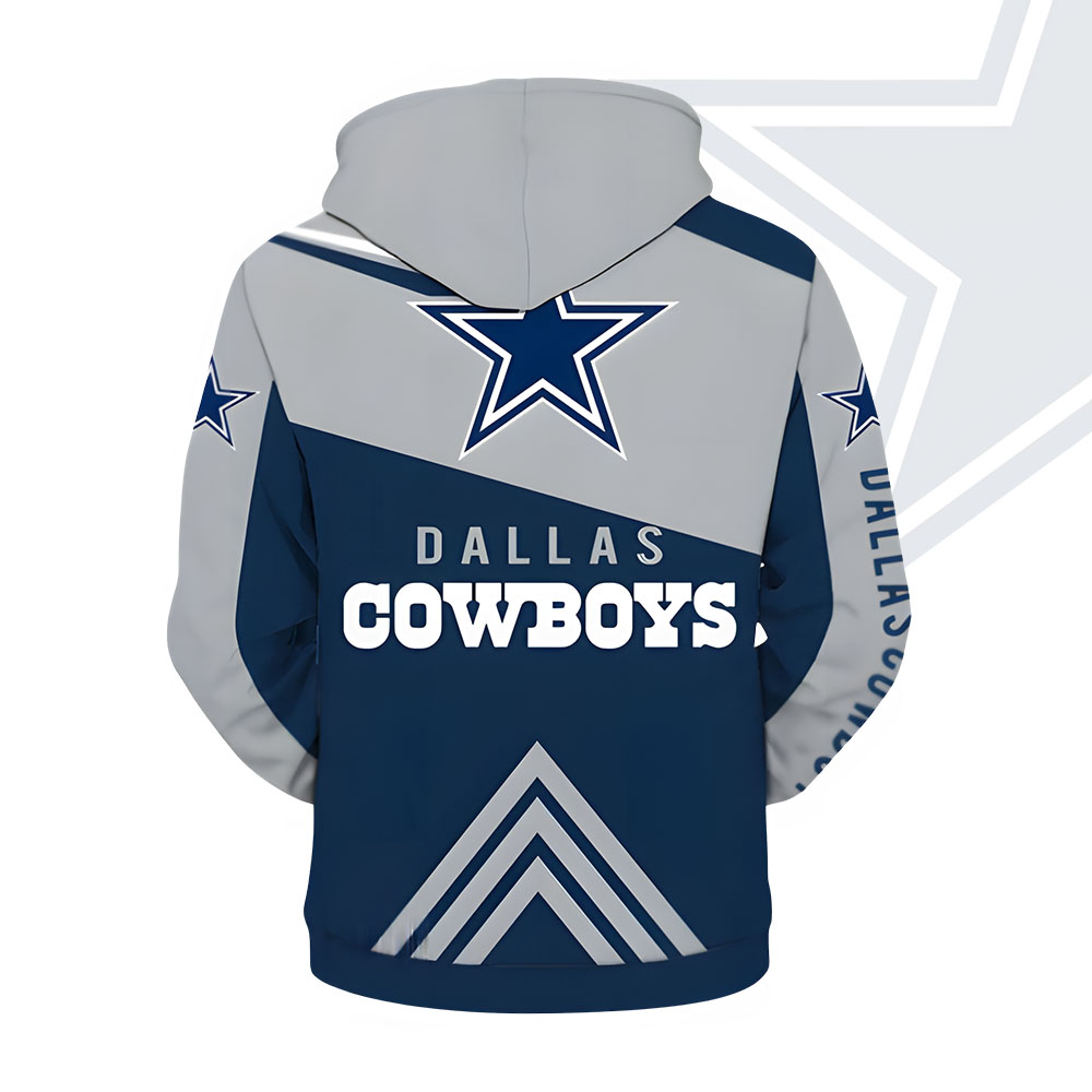 Unisex Dallas Cowboys Printed Hoodie – Bold Zip Up Sweatshirt For Fan