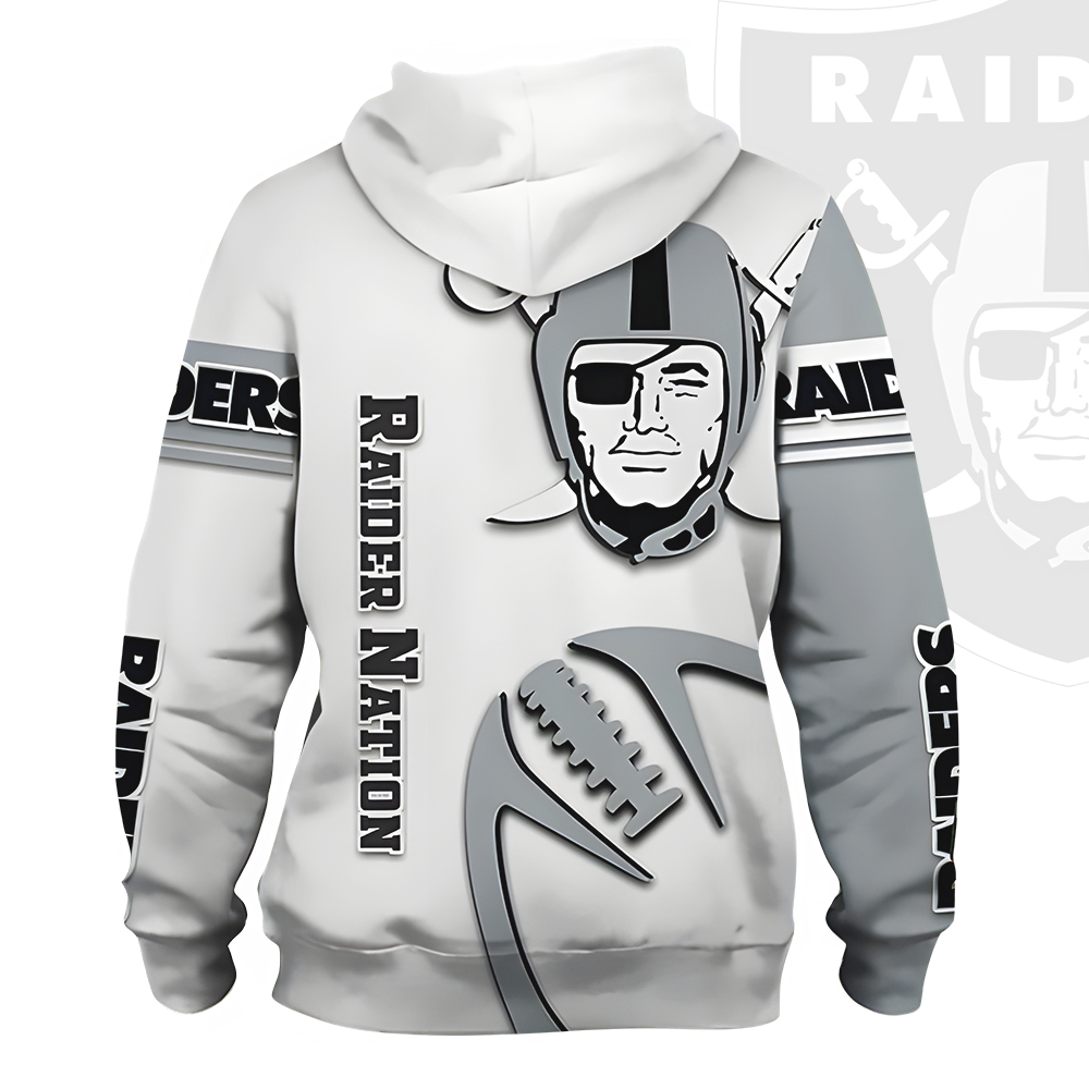 Unisex Las Vegas Raiders Printed Hoodie – Bold Zip Up Sweatshirt for Fans