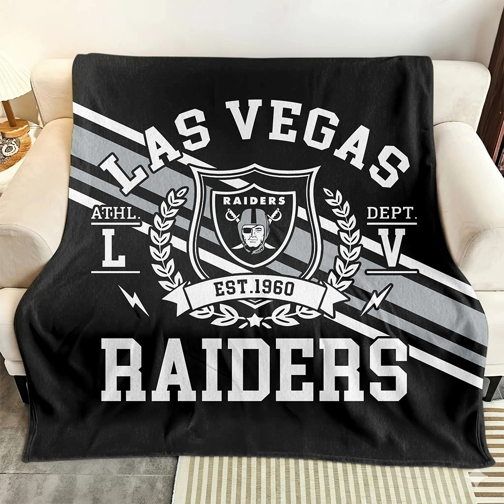 Las Vegas Raiders Fleece Blanket – Cozy Nfl Team Throw For Couch Or Bed