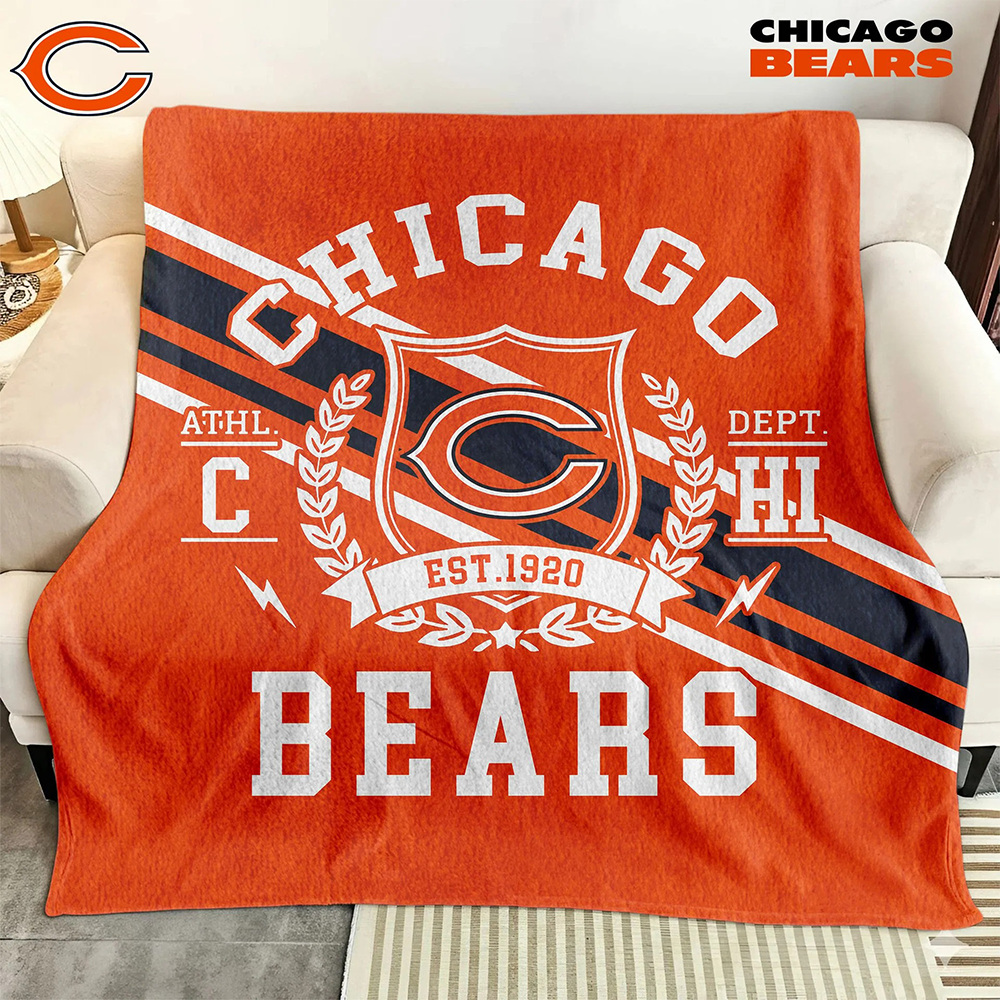 Chicago Bears Fleece Blanket – Cozy Nfl Team Throw For Couch Or Beds