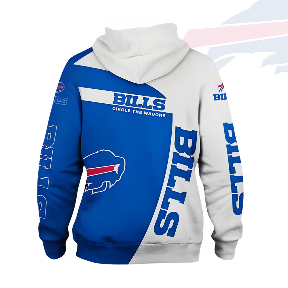 Unisex Buffalo Bills Printed Hoodie – Bold Zip Up Sweatshirt For Fan