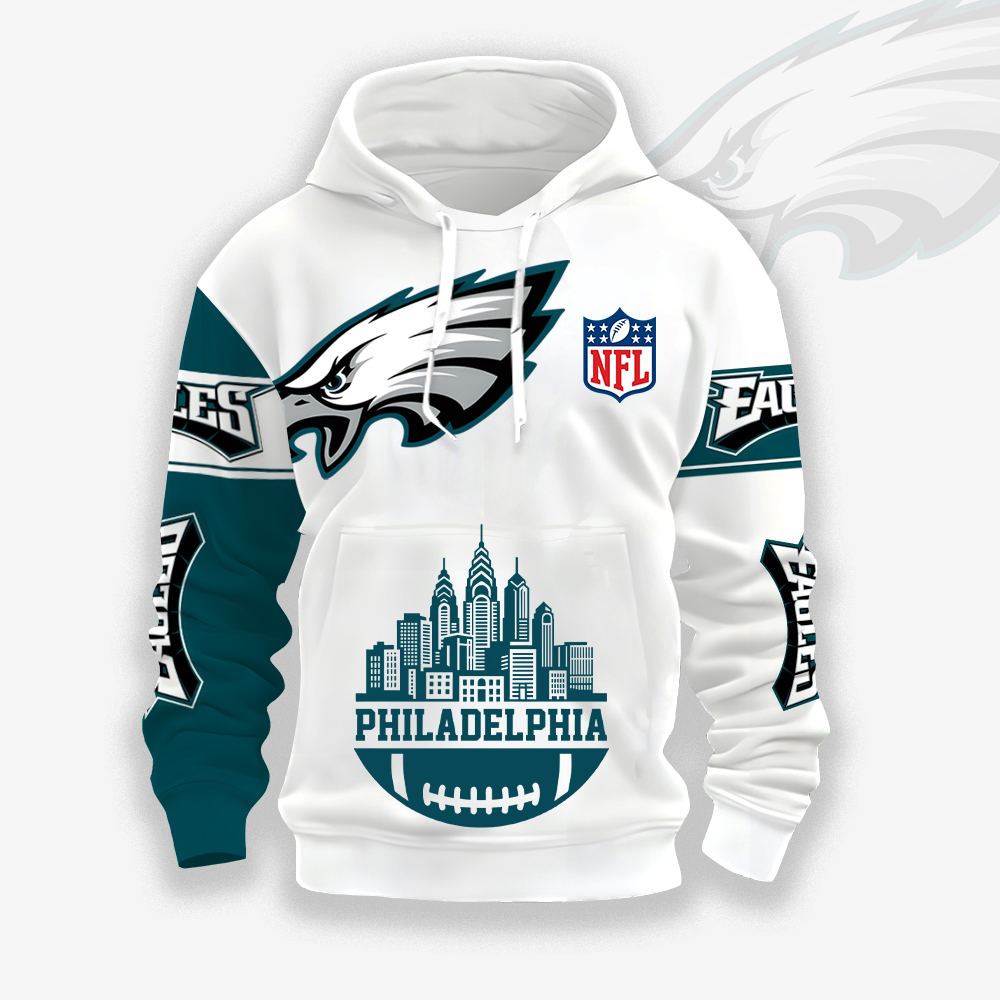 Unisex Philadelphia Eagles Printed Hoodie –Exclusive Hooded Sweatshirt For Fans