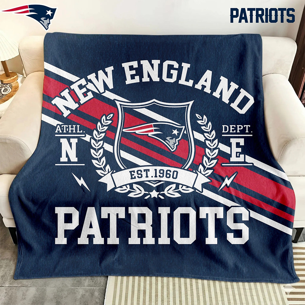 New England Patriots Fleece Blanket – Cozy Nfl Team Throw For Couch Or Bed