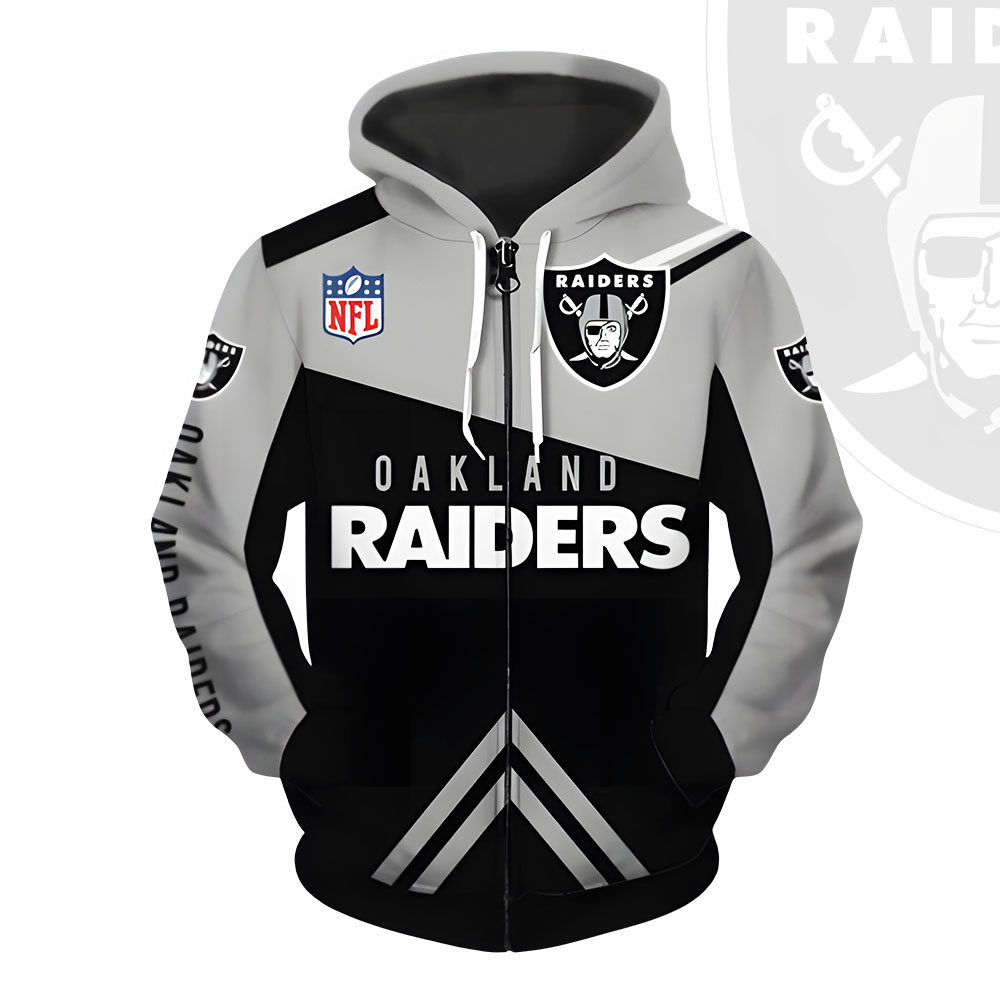 Unisex Las Vegas Raiders Printed Hoodie – Bold Zip Up Sweatshirt for Fan
