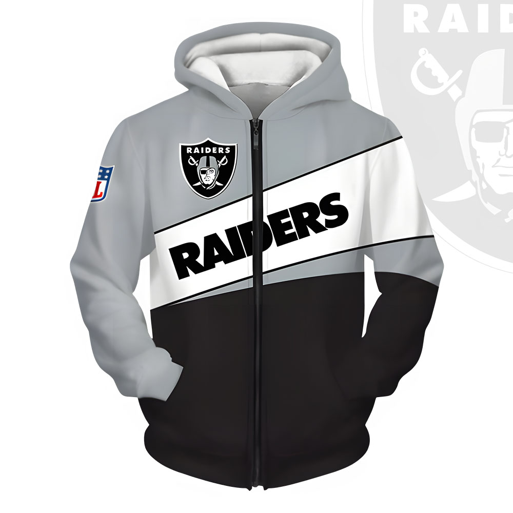Unisex Las Vegas Raiders Printed Hoodie – Bold Zip Up Sweatshirt For Fan