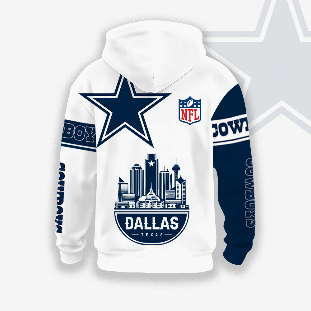 Unisex Dallas Cowboys Printed Hoodie –Exclusive Hooded Sweatshirt For Fans