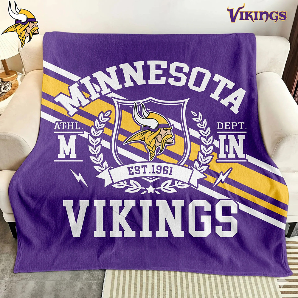 Minnesota Vikings Fleece Blanket – Cozy Nfl Team Throw For Couch Or Bed