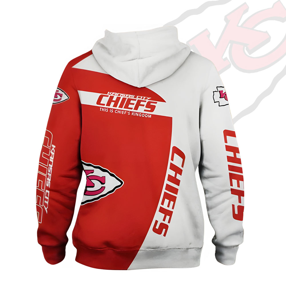Unisex Kansas City Chiefs Printed Hoodie – Bold Zip Up Sweatshirt For Fan