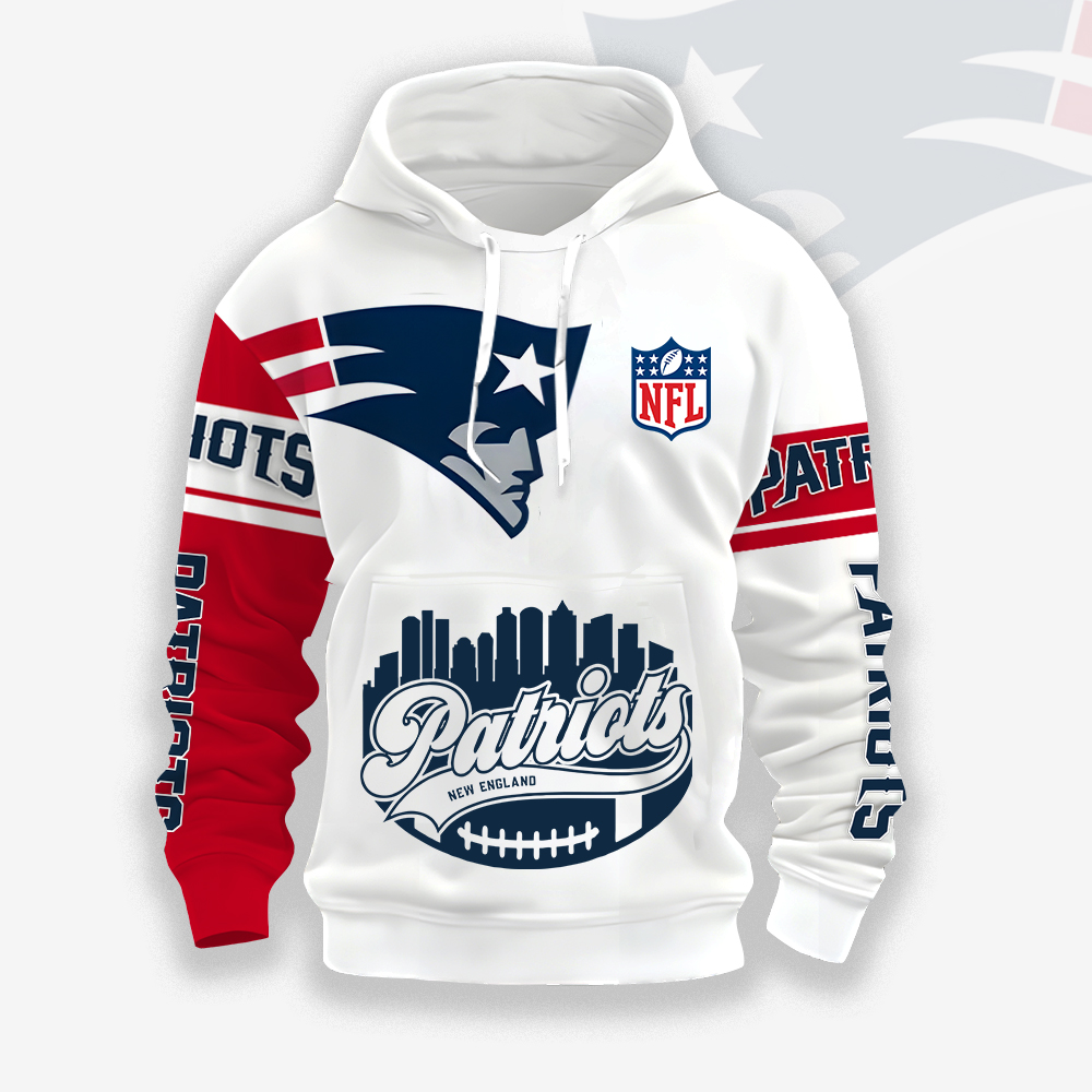 Unisex New England Patriots Printed Hoodie –Exclusive Hooded Sweatshirt For Fans