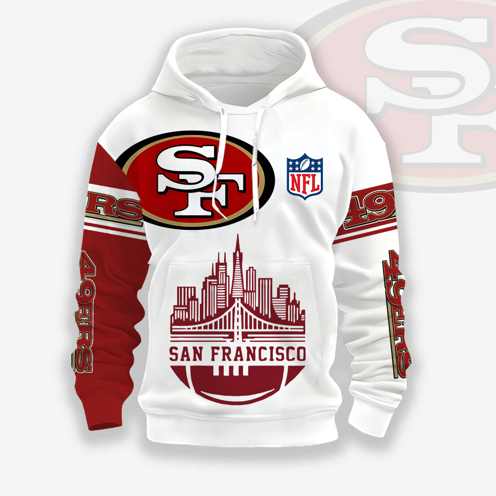 Unisex San Francisco 49ers Printed Hoodie –Exclusive Hooded Sweatshirt For Fans