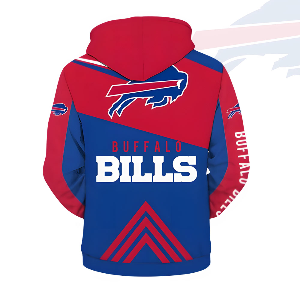 Unisex Buffalo Bills Printed Hoodie – Bold Zip Up Sweatshirt For Fan