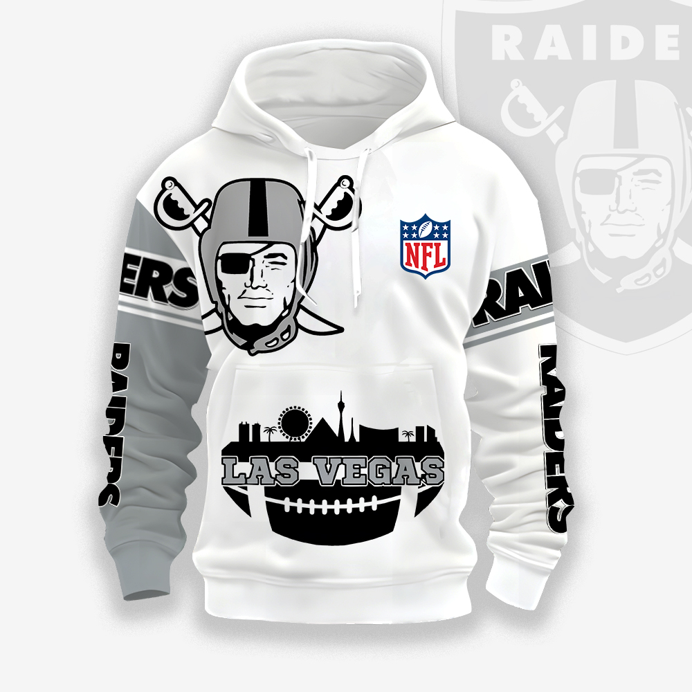 Unisex Las Vegas Raiders Printed Hoodie –Exclusive Hooded Sweatshirt For Fans