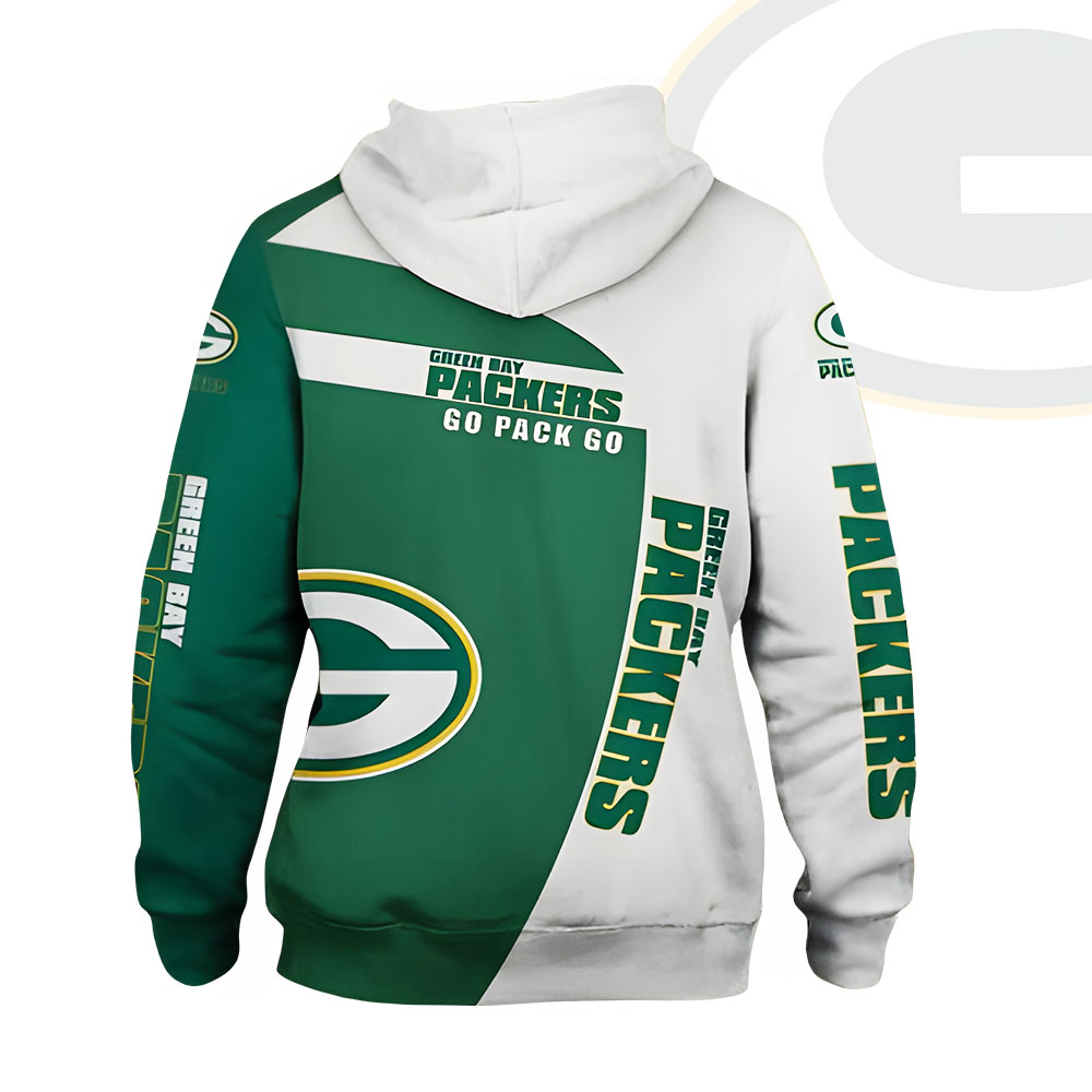 Unisex Green Bay Packers Printed Hoodie – Bold Zip Up Sweatshirt For Fan