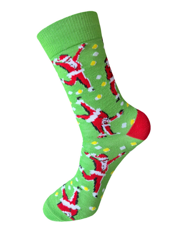 Christmas Elements Cartoon Snowman Santa Claus Elk Print Crew Socks