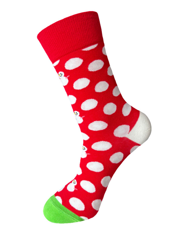 Christmas Elements Cartoon Snowman Santa Claus Elk Print Crew Socks