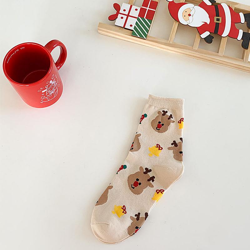 Christmas stockings - Men's and women's mid-calf socks with cute cartoon designs