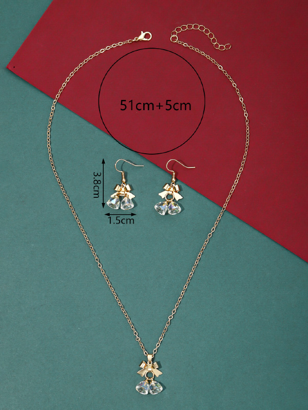 Christmas Elements Snowflake Socks Snowman Tree Pendant Earrings Necklace Jewelry Set